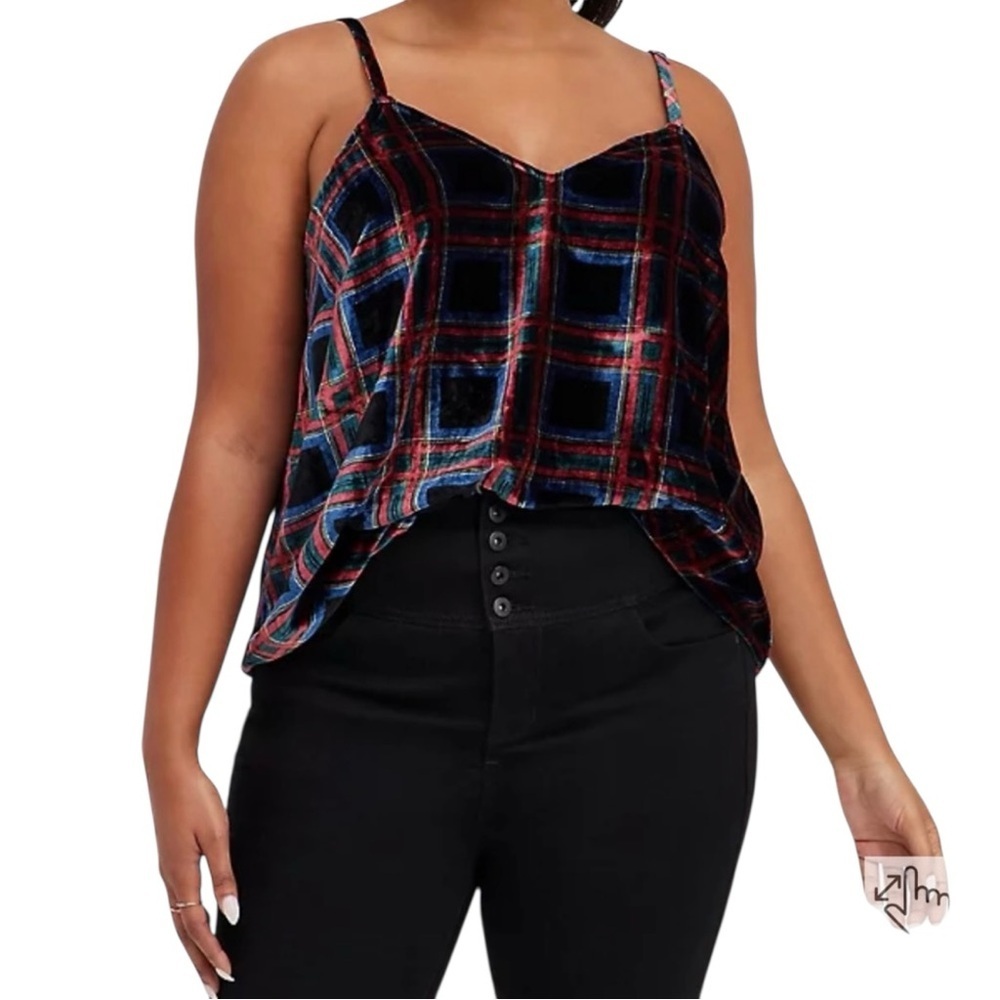 torrid SOPHIE Velvet Plaid Swing
Cami/ Red, Black, Blue sz 1X